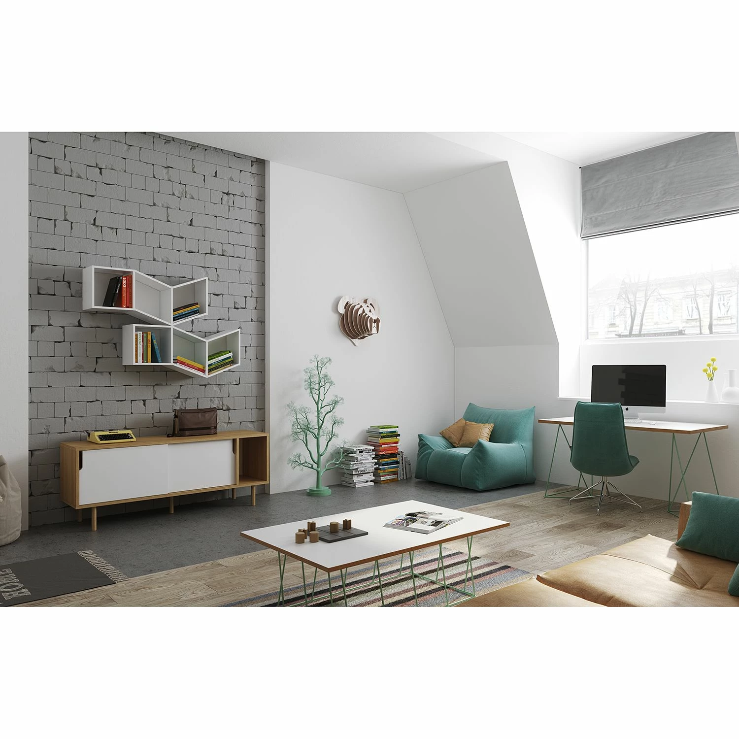 Temahome Buffet Noa I - Blanc - Chêne 5 Temahome Buffet Noa I - Blanc - Chêne – Image 3