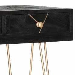 Jack & Alice Console Towa - Acacia massif / Métal - Noir / Or -loftscape Boutique 1000172956 190503 07493300045 GALLERYIMAGES P000000001000172956
