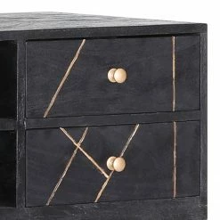 Jack & Alice Meuble TV Towa - Acacia massif / Métal - Noir / Or -loftscape Boutique 1000172959 190503 07493600054 GALLERYIMAGES P000000001000172959