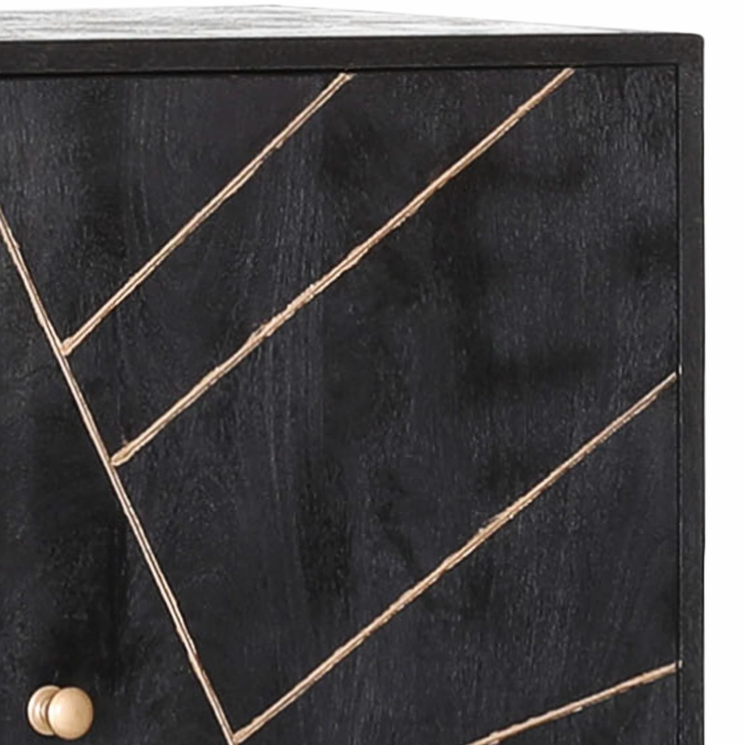 Jack & Alice Commode Towa II - Acacia massif / Métal - Noir / Or 4 Jack & Alice Commode Towa II - Acacia massif / Métal - Noir / Or – Image 2