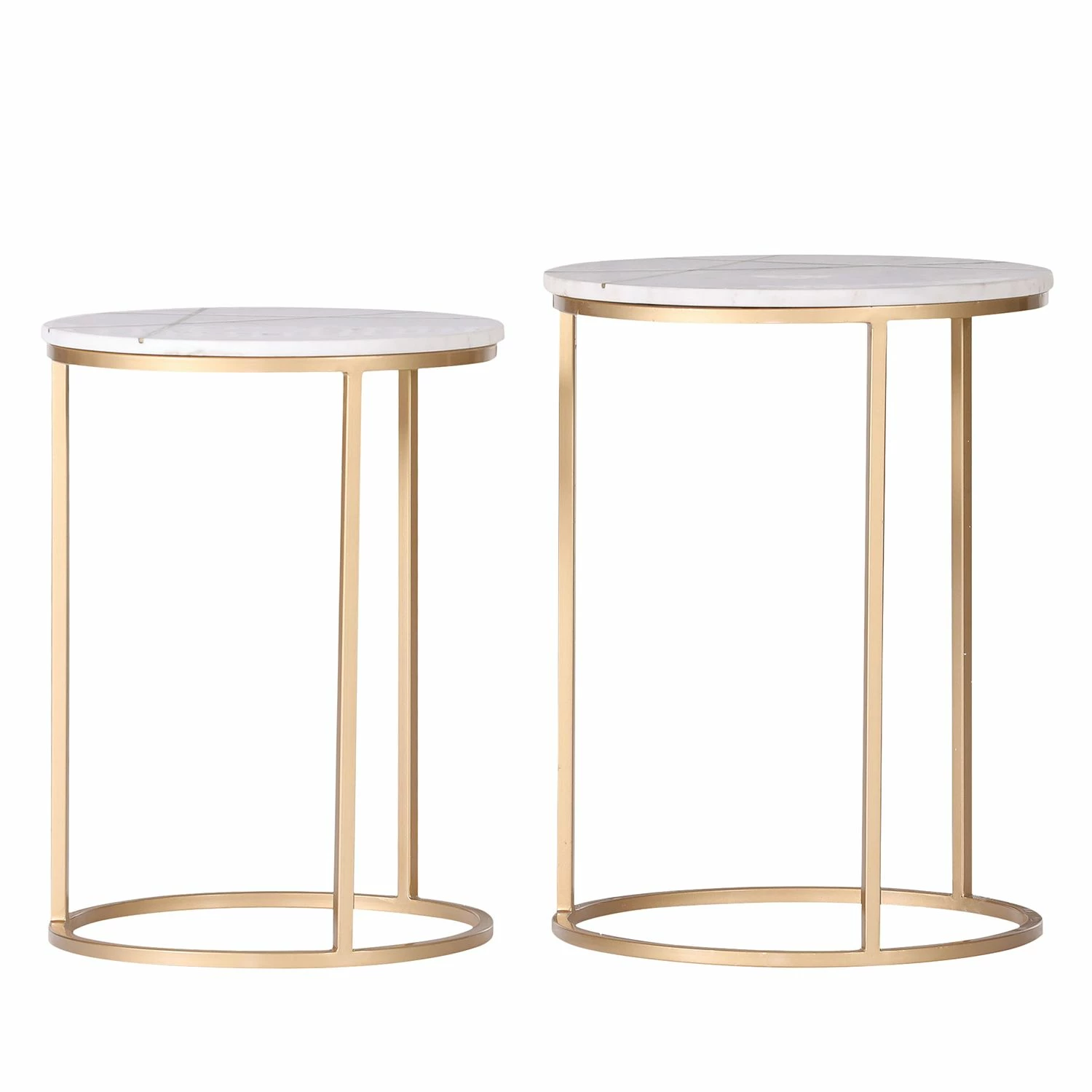 Jack & Alice Bouts de canapé Ryo (2 éléments) - Marbre / Métal - Marbre blanc / Doré 3 Jack & Alice Bouts de canapé Ryo (2 éléments) - Marbre / Métal - Marbre blanc / Doré