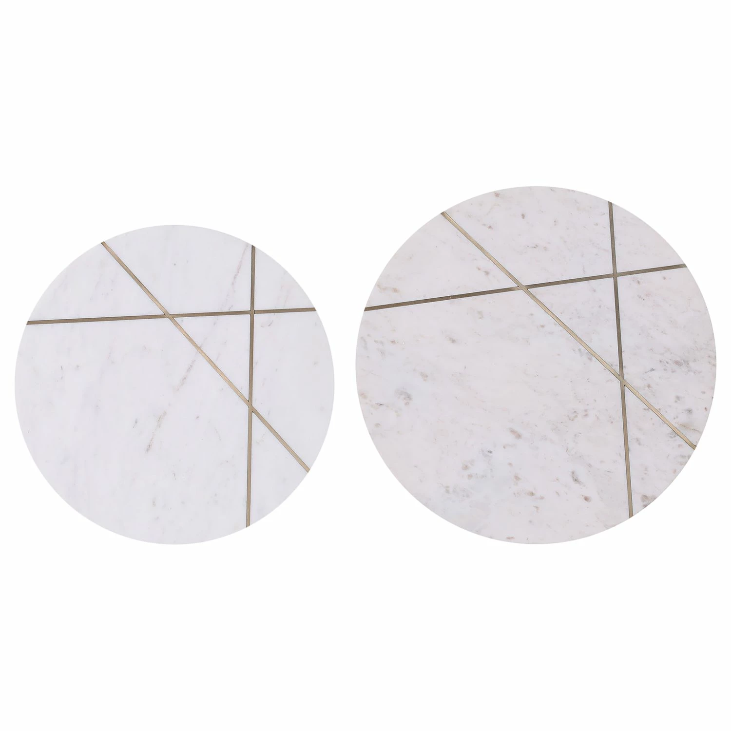 Jack & Alice Bouts de canapé Ryo (2 éléments) - Marbre / Métal - Marbre blanc / Doré 6 Jack & Alice Bouts de canapé Ryo (2 éléments) - Marbre / Métal - Marbre blanc / Doré – Image 4