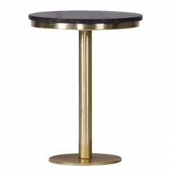 Jack & Alice Bout de canapé Kume - Marbre / Métal - Marbre anthracite / Doré