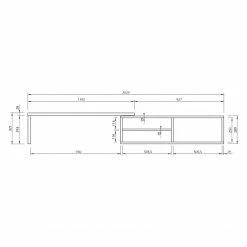 Temahome Meuble TV Echo - blanc / marron clair -loftscape Boutique 1000173643 190802 12571500009 SKETCH DETAILS P000000001000173643 sketch