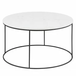 Norrwood Table basse Rocklea I - Marbre / Métal - Marbre blanc / Noir