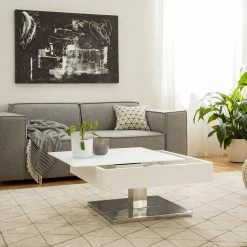 Fredriks Table basse Zenda - Blanc / Argenté -loftscape Boutique 1000174642 200715 06264300023 MOOD DETAILS P000000001000174642 mood