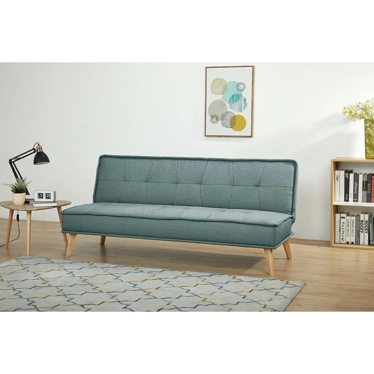 Mørteens Canapé convertible Tournon - Tissu - Bleu Gris 4 Mørteens Canapé convertible Tournon - Tissu - Bleu Gris – Image 2