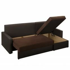 Fredriks Canapé d’angle Kardinya - Imitation cuir / Microfibre - Marron foncé - Méridienne courte à droite (vue de face) 24 Fredriks Canapé d’angle Kardinya - Imitation cuir / Microfibre - Marron foncé - Méridienne courte à droite (vue de face) -loftscape Boutique 1000175319 200227 14352700173 DETAILS P000000001000175319