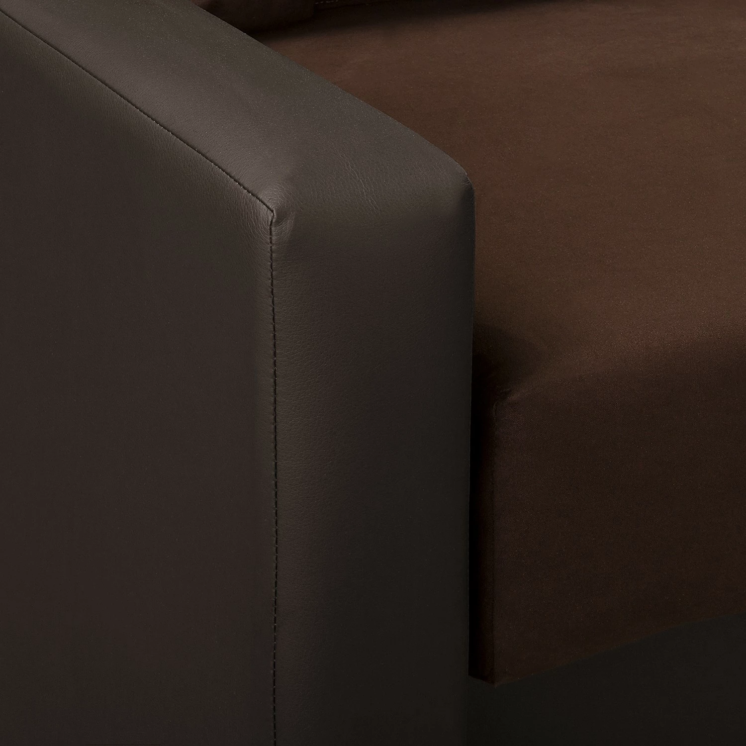 Fredriks Canapé d’angle Kardinya - Imitation cuir / Microfibre - Marron foncé - Méridienne courte à droite (vue de face) 15 Fredriks Canapé d’angle Kardinya - Imitation cuir / Microfibre - Marron foncé - Méridienne courte à droite (vue de face) – Image 13