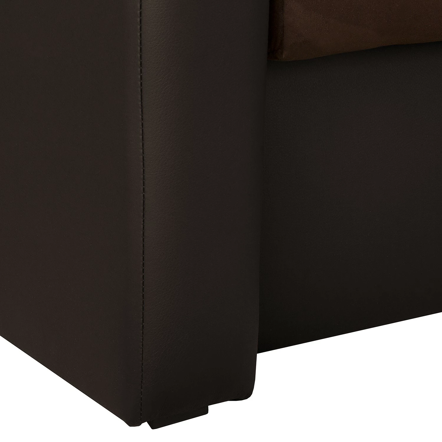 Fredriks Canapé d’angle Kardinya - Imitation cuir / Microfibre - Marron foncé - Méridienne courte à droite (vue de face) 19 Fredriks Canapé d’angle Kardinya - Imitation cuir / Microfibre - Marron foncé - Méridienne courte à droite (vue de face) – Image 17