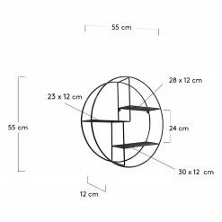 Red Living Étagère murale Petrela - Métal - Noir -loftscape Boutique 1000176569 190612 11443600004 GALLERYIMAGES P000000001000176569