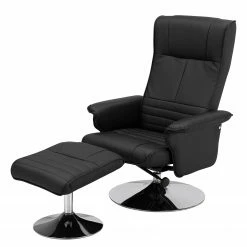 Fredriks Fauteuil de relaxation Devato - Avec repose-pieds / Imitation cuir - Noir