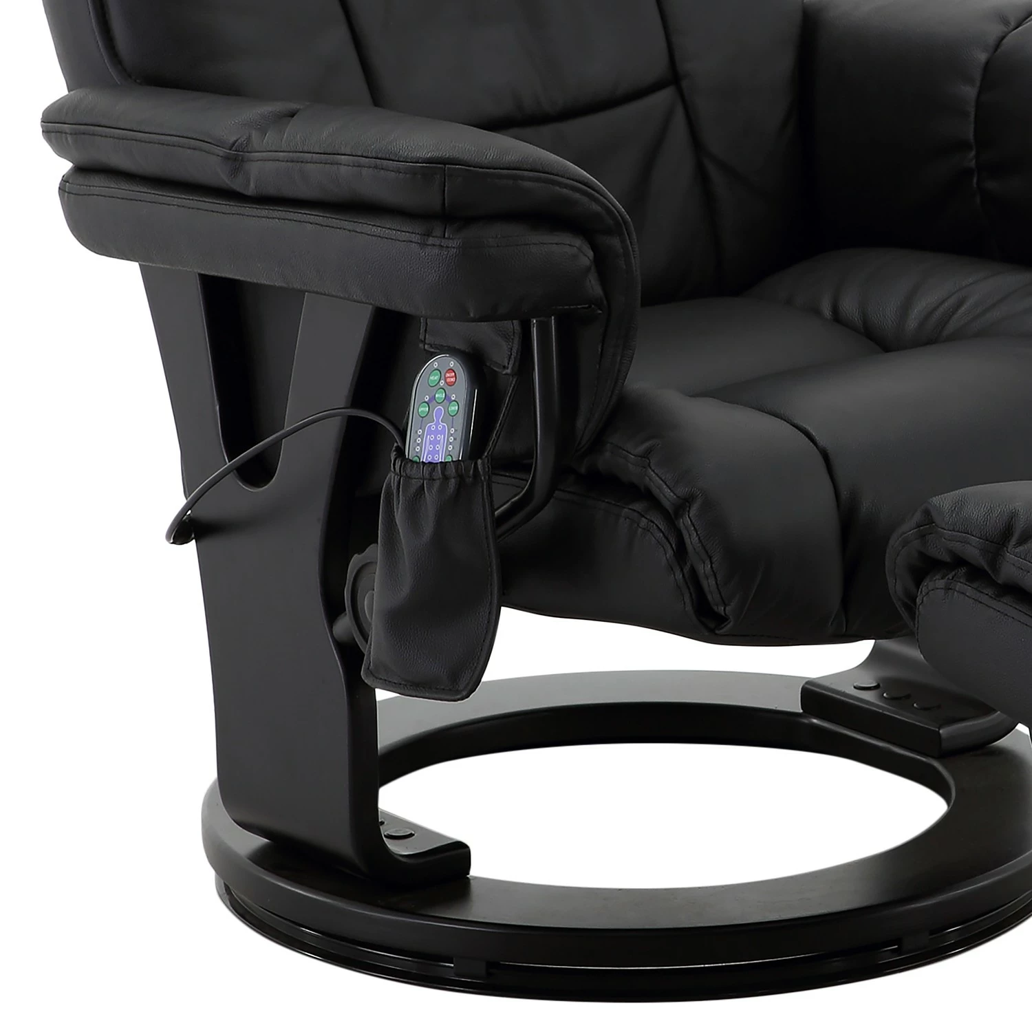 Fredriks Fauteuil massant Carapina - Avec repose-pieds - cuir véritable / Imitation cuir - Noir 6 Fredriks Fauteuil massant Carapina - Avec repose-pieds - cuir véritable / Imitation cuir - Noir – Image 4