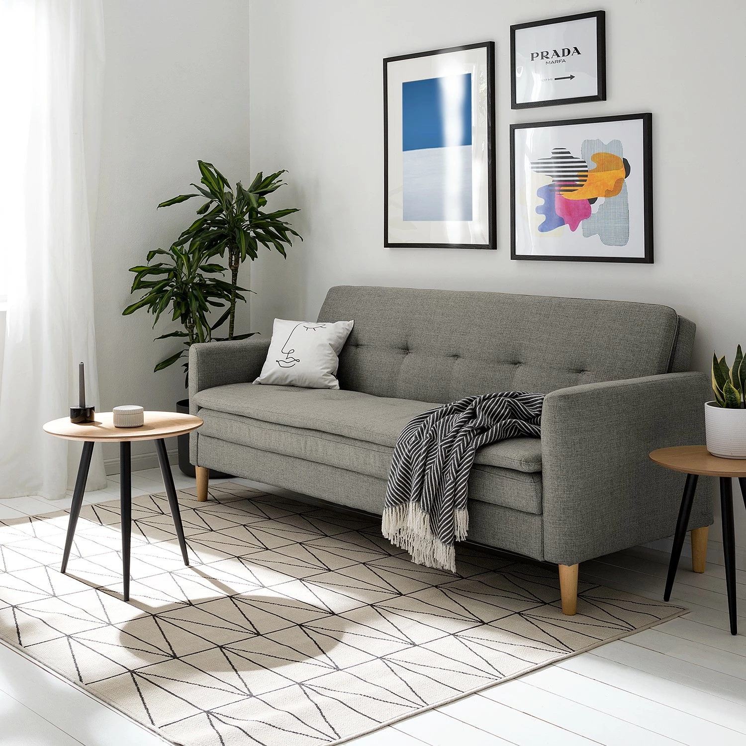 Fredriks Canapé convertible Gizeh - Tissu - Gris 4 Fredriks Canapé convertible Gizeh - Tissu - Gris – Image 2