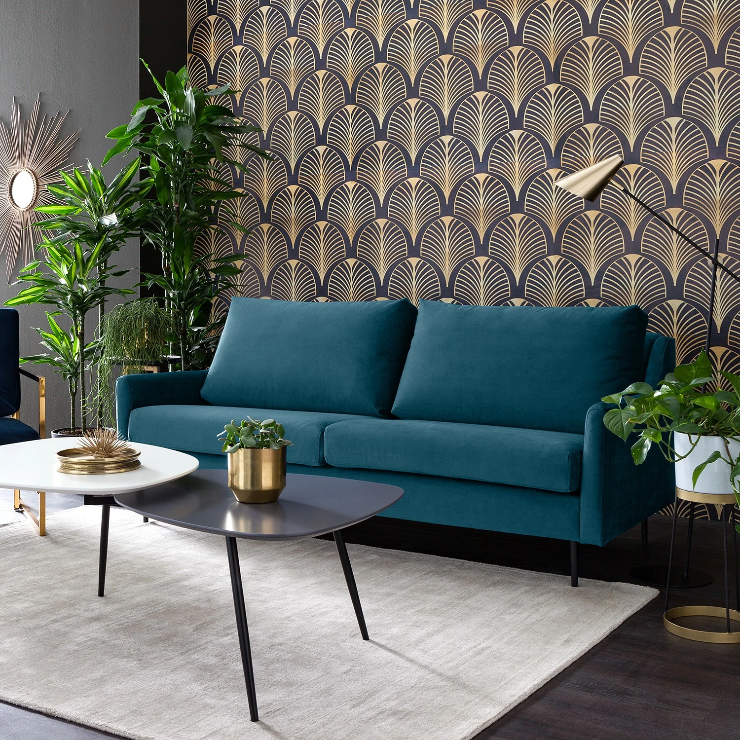 Fredriks Canapé Kenten II (2 places) - Velours - Bleu marine 5 Fredriks Canapé Kenten II (2 places) - Velours - Bleu marine – Image 3