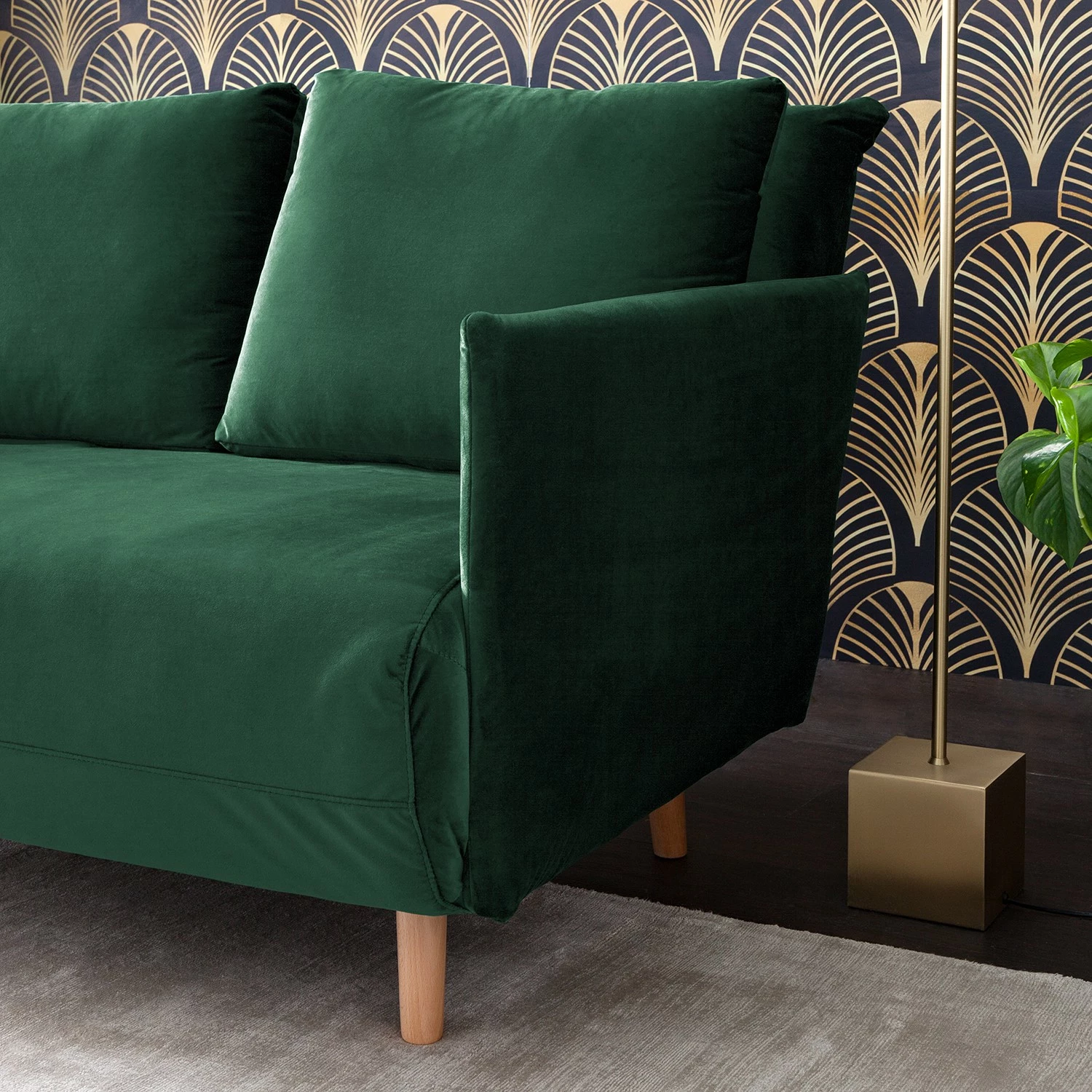 Jack & Alice Canapé convertible Lobau II - Velours - Vert foncé 15 Jack & Alice Canapé convertible Lobau II - Velours - Vert foncé – Image 13