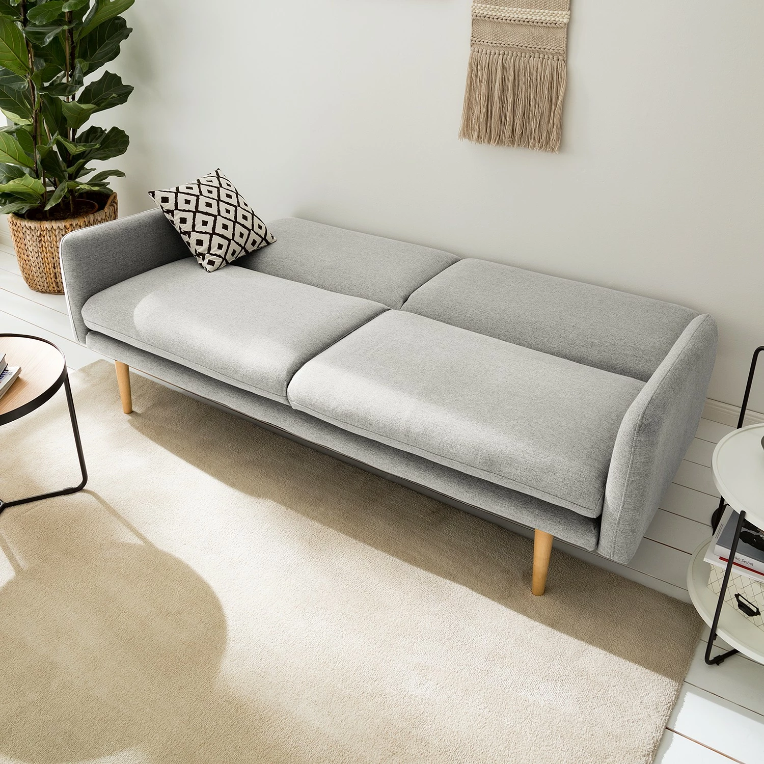 Maison Belfort Canapé convertible Lindoia - Tissu - Gris clair 6 Maison Belfort Canapé convertible Lindoia - Tissu - Gris clair – Image 4