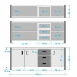 Ars manufacti Enfilade Manchester IV - Acacia massif / Métal - Acacia / Anthracite -loftscape Boutique 1000176686 200506 16090500001 SKETCH DETAILS P000000001000176686 sketch