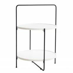 Mørteens Bout de canapé Luki - Blanc mat / Noir