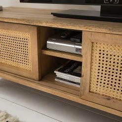 Ars manufacti Meuble TV Vina - Manguier massif / Rotin - Manguier / Noir -loftscape Boutique 1000178070 200320 14034500004 DETAILS P000000001000178070