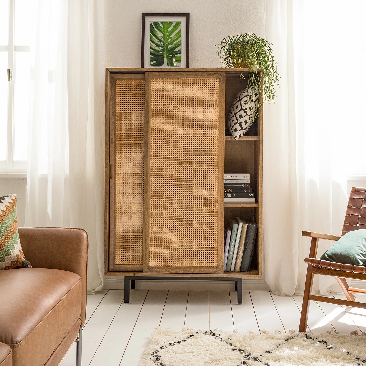 Ars manufacti Buffet haut Vina - Manguier massif / Rotin - Manguier / Noir 5 Ars manufacti Buffet haut Vina - Manguier massif / Rotin - Manguier / Noir – Image 3