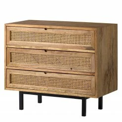 Ars manufacti Commode Vina I - Manguier massif / Rotin - Manguier / Noir