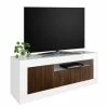 LC Spa Meuble TV Urbino - Imitation noisetier / Blanc