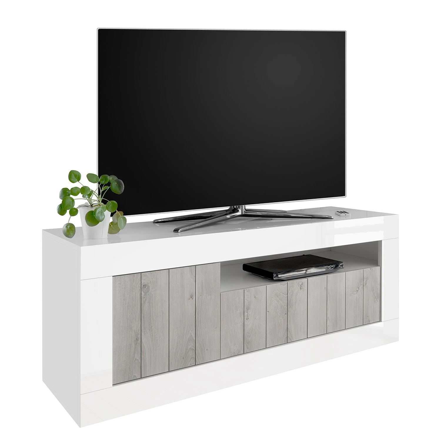 LC Spa Meuble TV Urbino - Gris clair / Blanc 3 LC Spa Meuble TV Urbino - Gris clair / Blanc