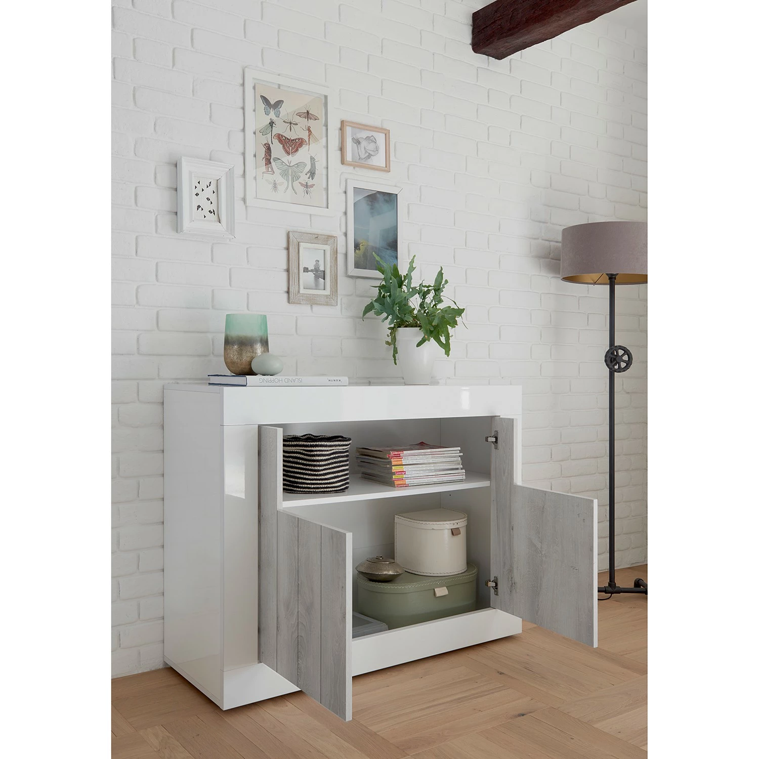 LC Spa Buffet Urbino - Gris clair / Blanc 5 LC Spa Buffet Urbino - Gris clair / Blanc – Image 3