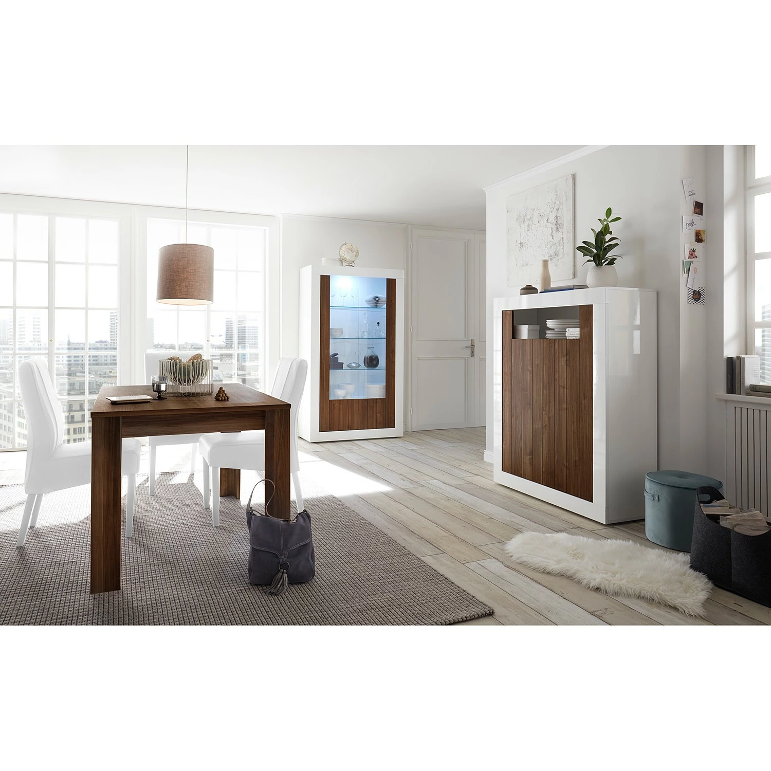 LC Spa Buffet haut Urbino - Imitation noisetier / Blanc 6 LC Spa Buffet haut Urbino - Imitation noisetier / Blanc – Image 4