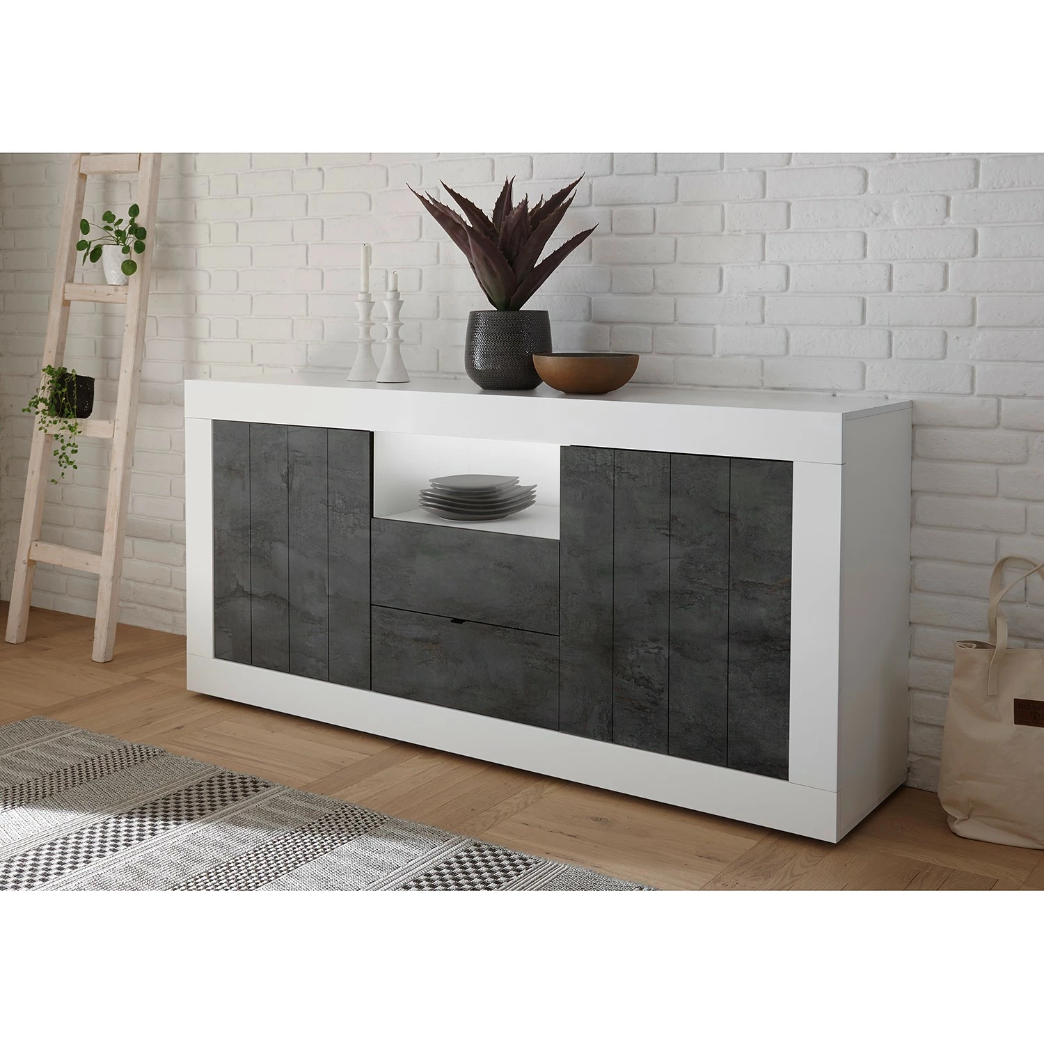 LC Spa Buffet Urbino I - Gris foncé / Blanc 4 LC Spa Buffet Urbino I - Gris foncé / Blanc – Image 2