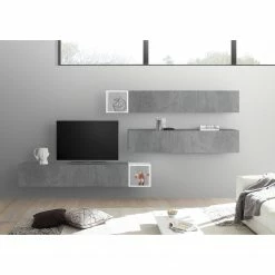 LC Spa Ensemble meubles TV Infinity II (5 él.) - Imitation béton / Blanc