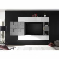 LC Spa Ensemble meubles TV Infinity VII (4 él.) - Blanc / Imitation béton