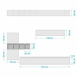 LC Spa Ensemble meubles TV Infinity VI (9 él.) - Blanc / Imitation noyer foncé 15 LC Spa Ensemble meubles TV Infinity VI (9 él.) - Blanc / Imitation noyer foncé -loftscape Boutique 1000178648 190807 06303500180 SKETCH DETAILS P000000001000178648 sketch
