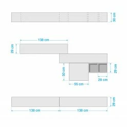 LC Spa Ensemble meubles TV Infinity IV (7 él.) - Blanc / Imitation béton -loftscape Boutique 1000178654 190807 06303700215 SKETCH DETAILS P000000001000178654 sketch
