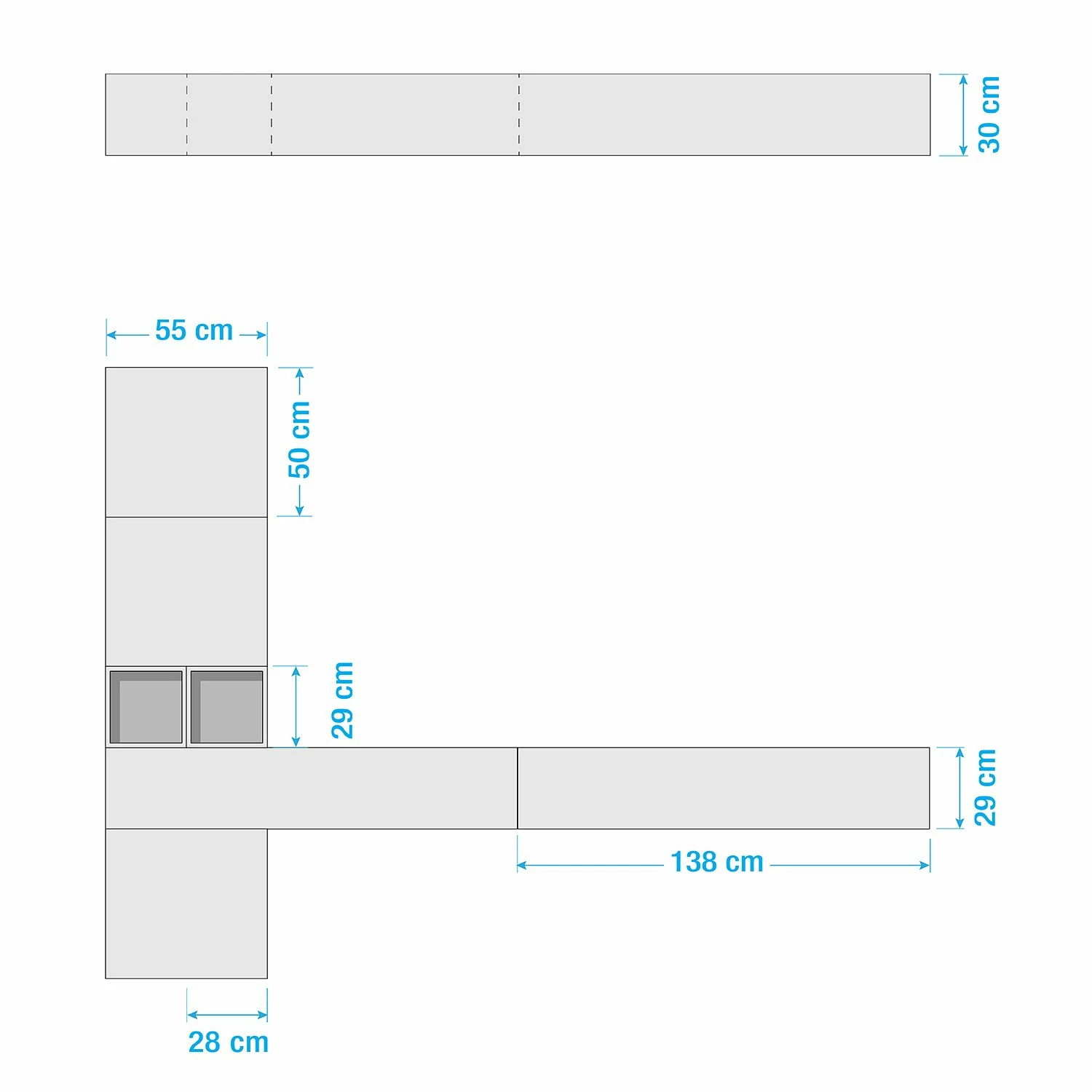 LC Spa Ensemble meubles TV Infinity III (7 él.) - Blanc / Imitation noyer clair 7 LC Spa Ensemble meubles TV Infinity III (7 él.) - Blanc / Imitation noyer clair – Image 5