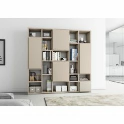 Loftscape Bibliothèque Emporior VII - Mat beige clair - Largeur : 224 cm