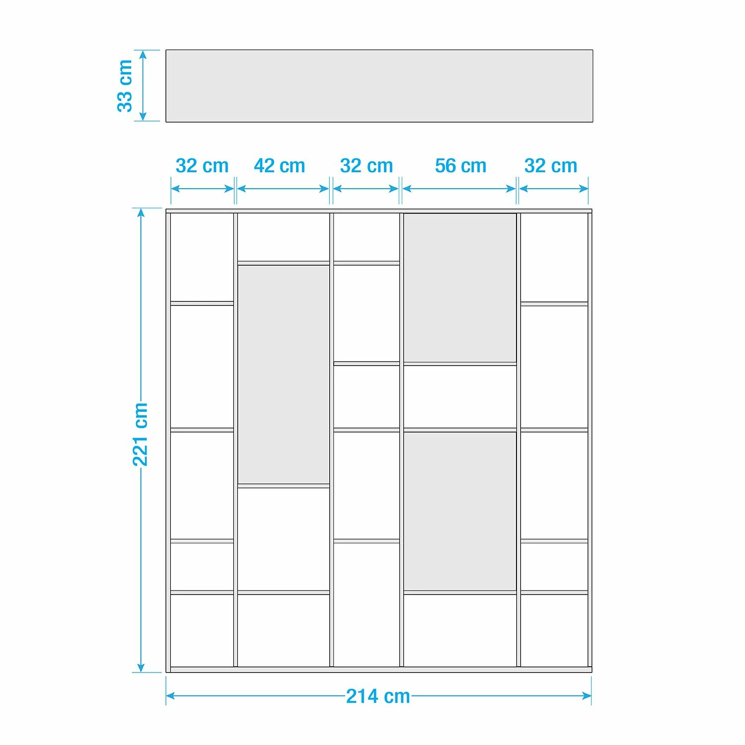 Loftscape Bibliothèque Emporior VII - Blanc brillant - Largeur : 214 cm 5 Loftscape Bibliothèque Emporior VII - Blanc brillant - Largeur : 214 cm – Image 3