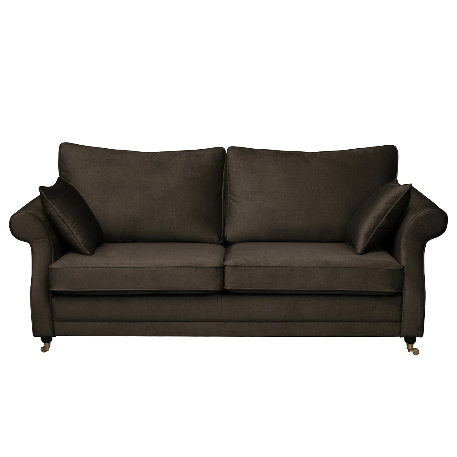 Maison Belfort Canapé Killara (3 places) - Velours - Marron foncé 5 Maison Belfort Canapé Killara (3 places) - Velours - Marron foncé – Image 3