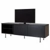 Tenzo Meuble TV Plain I - Noir / Imitation noyer