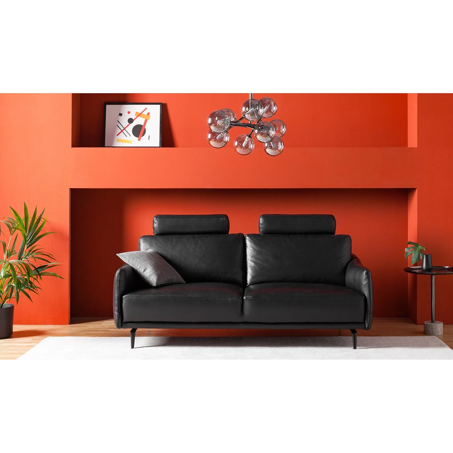 Studio Copenhagen Canapé Harlev (3 places) - Cuir véritable - Noir 5 Studio Copenhagen Canapé Harlev (3 places) - Cuir véritable - Noir – Image 3
