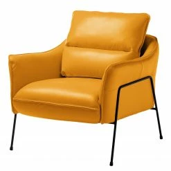 Studio Copenhagen Fauteuil Knokke II - Cuir véritable - Jaune doré