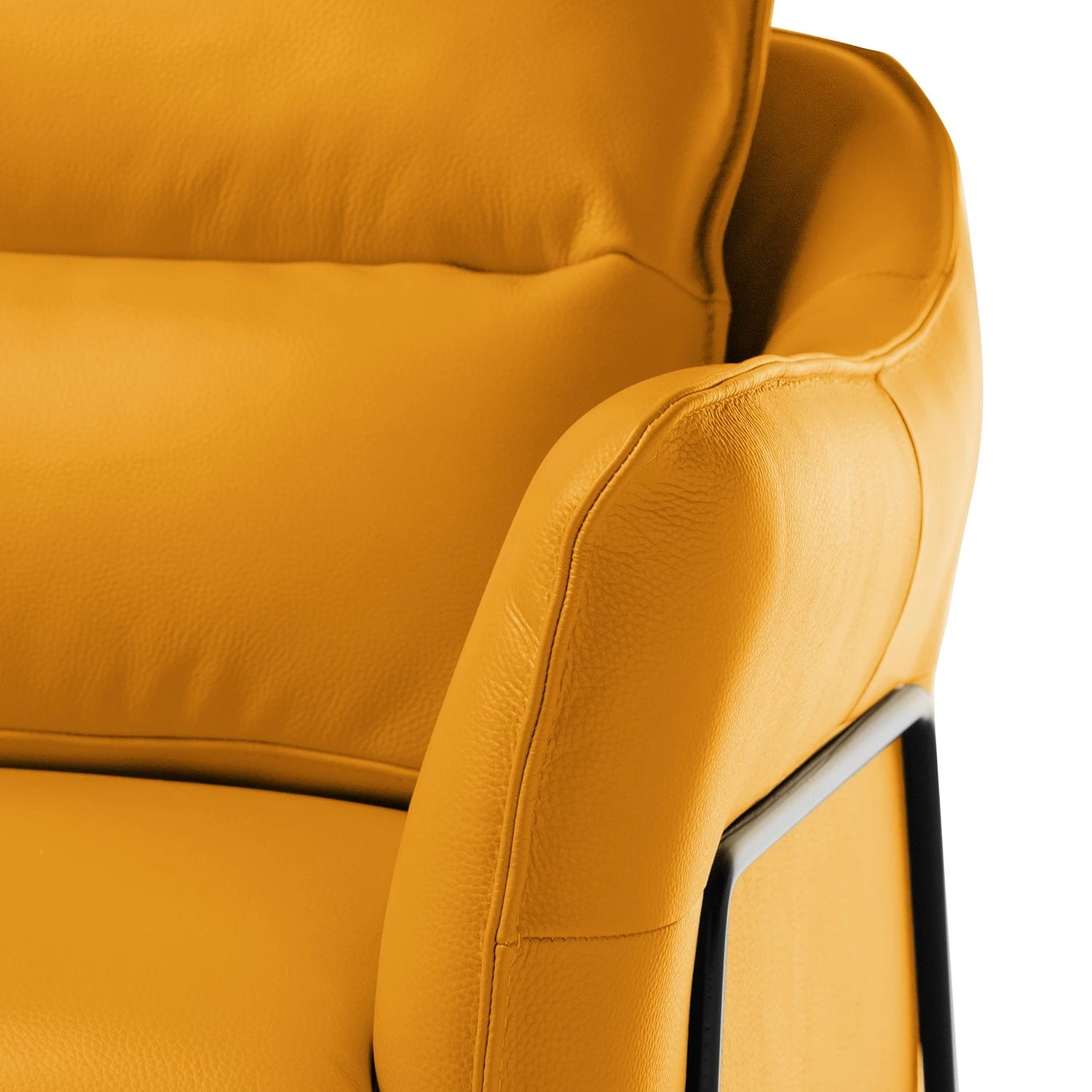 Studio Copenhagen Fauteuil Knokke II - Cuir véritable - Jaune doré 11 Studio Copenhagen Fauteuil Knokke II - Cuir véritable - Jaune doré – Image 9