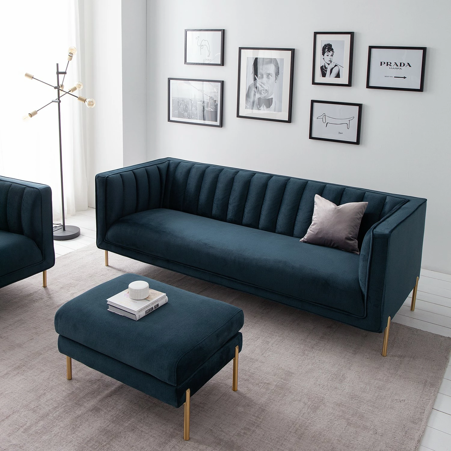 Jack & Alice Canapé Borlo (3 places) - Bleu marine 4 Jack & Alice Canapé Borlo (3 places) - Bleu marine – Image 2