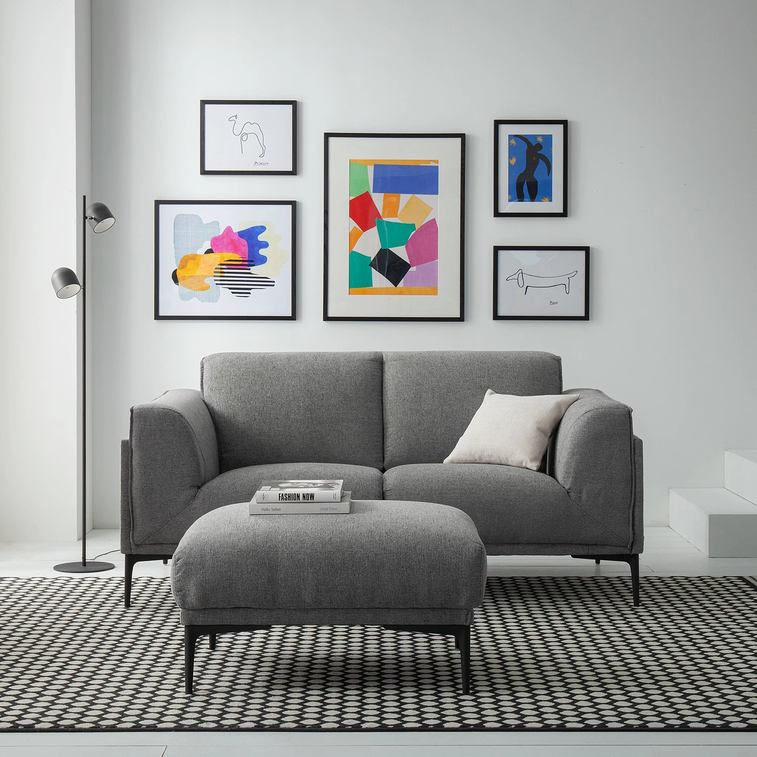 Fredriks Canapé Ainslie (2 places) - Tissu - Gris 4 Fredriks Canapé Ainslie (2 places) - Tissu - Gris – Image 2