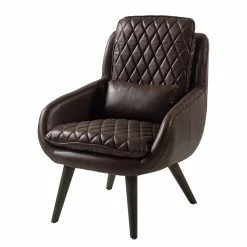 Ars manufacti Fauteuil Belrose I - Imitation cuir - Marron foncé