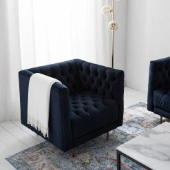 Jack & Alice Fauteuil Reynella - Velours - Bleu marine -loftscape Boutique 1000180878 210202 11335300001 MOOD DETAILS P000000001000180878 mood