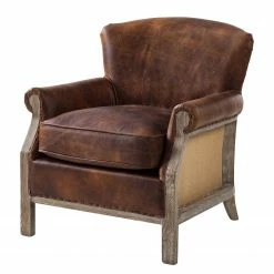 Maison Belfort Fauteuil Aleixo - Cuir - Marron