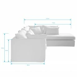 Maison Belfort Canapé d’angle Breves - Tissage à plat - Beige - Méridienne longue à droite (vue de face) -loftscape Boutique 1000181414 190911 09331101766 SKETCH DETAILS P000000001000181414 sketch