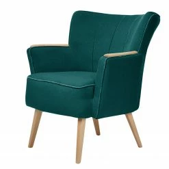 Mørteens Fauteuil Sayda II - Tissu structuré - Bleu pétrole